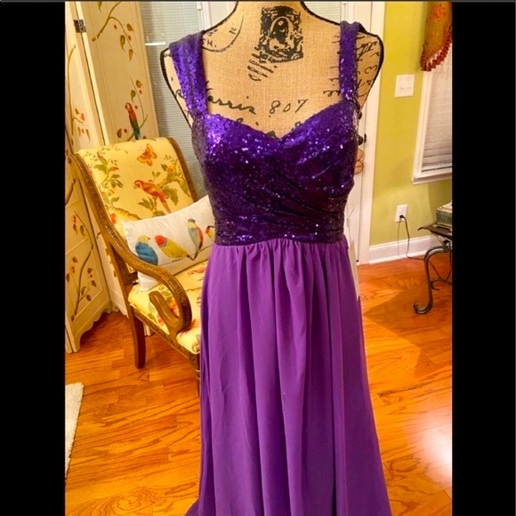 Baby On Line NWT Evening Prom Dress Size Small Deep Purple Floor Length - Picture 2 of 8